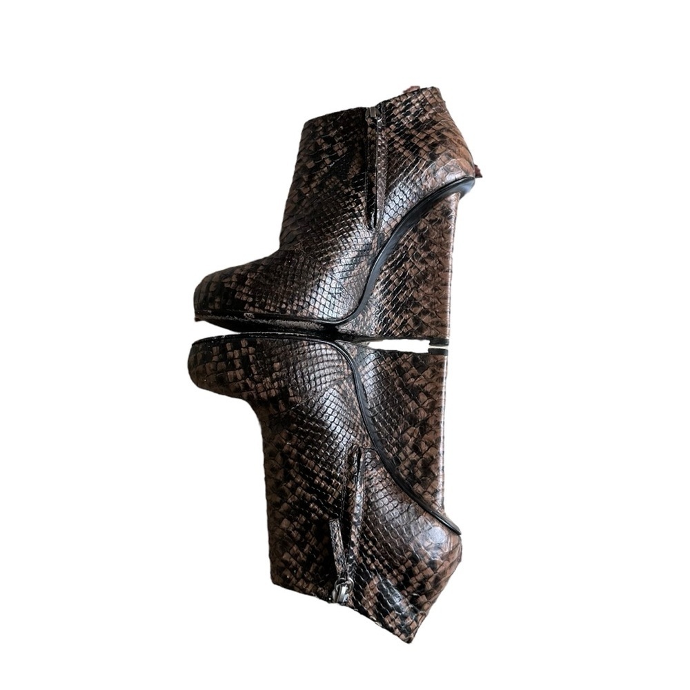 Giuseppe Zanotti Python Wedge Ankle Booties Brown… - image 9